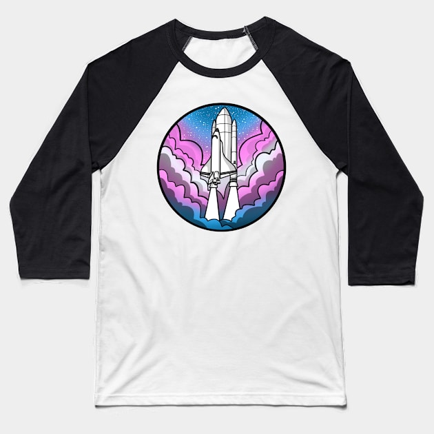 Transgender Pride Rocket Baseball T-Shirt by LivianPearl